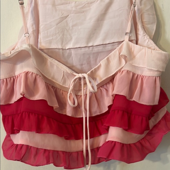 Pink and Red Ruffle Tank Top - Picture 3 of 4